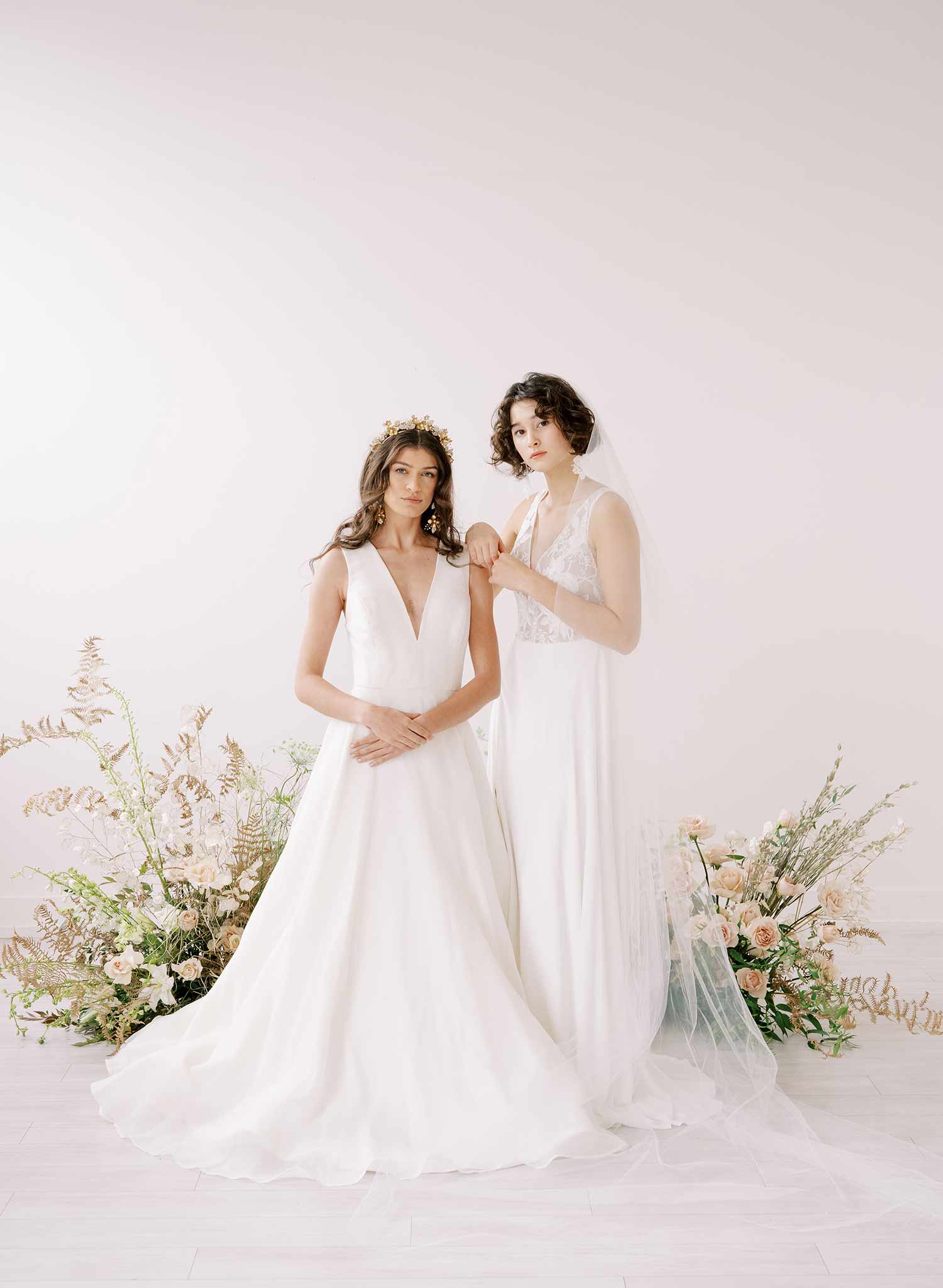 simple and plain wide bridal chapel length veil