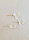 orchid bridal petal hair pin set by twigs and honey