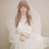 cathedral length wedding veil with blusher, tulle veil, chapel