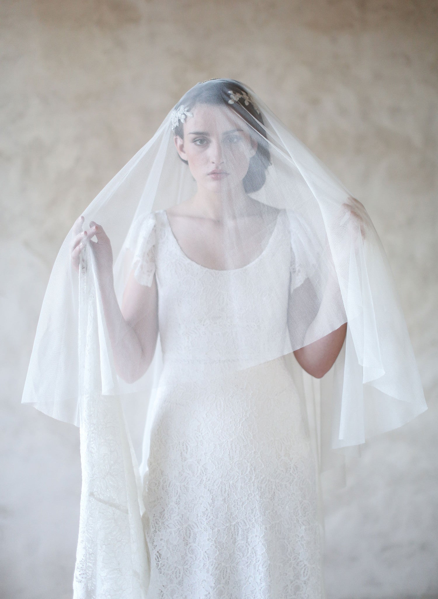 cathedral veil, lux high quality tulle, twigs and honey veil, fingertip veil