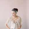 Pearl adorned tulle bandeau veil - Style # 427