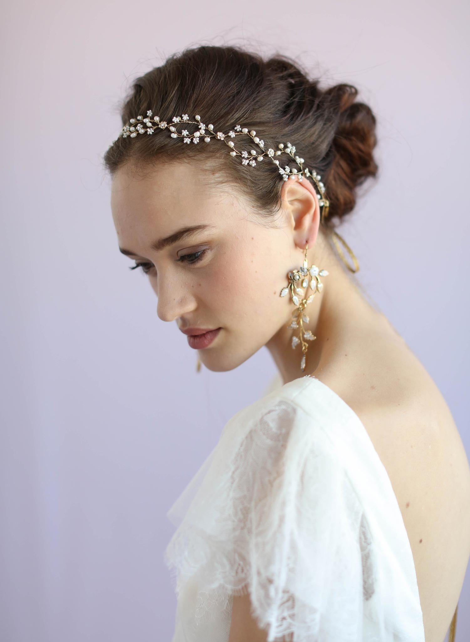 Beaded hair vine, bridal hair vine, bridal sash, twigs and honey