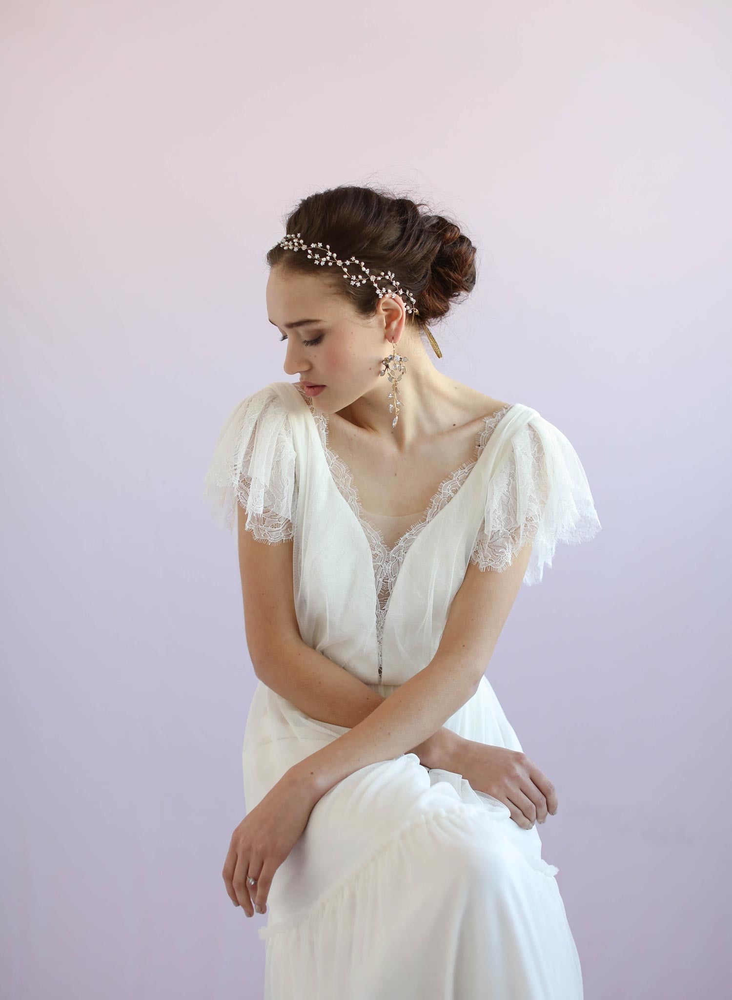 Beaded hair vine, bridal hair vine, bridal sash, twigs and honey