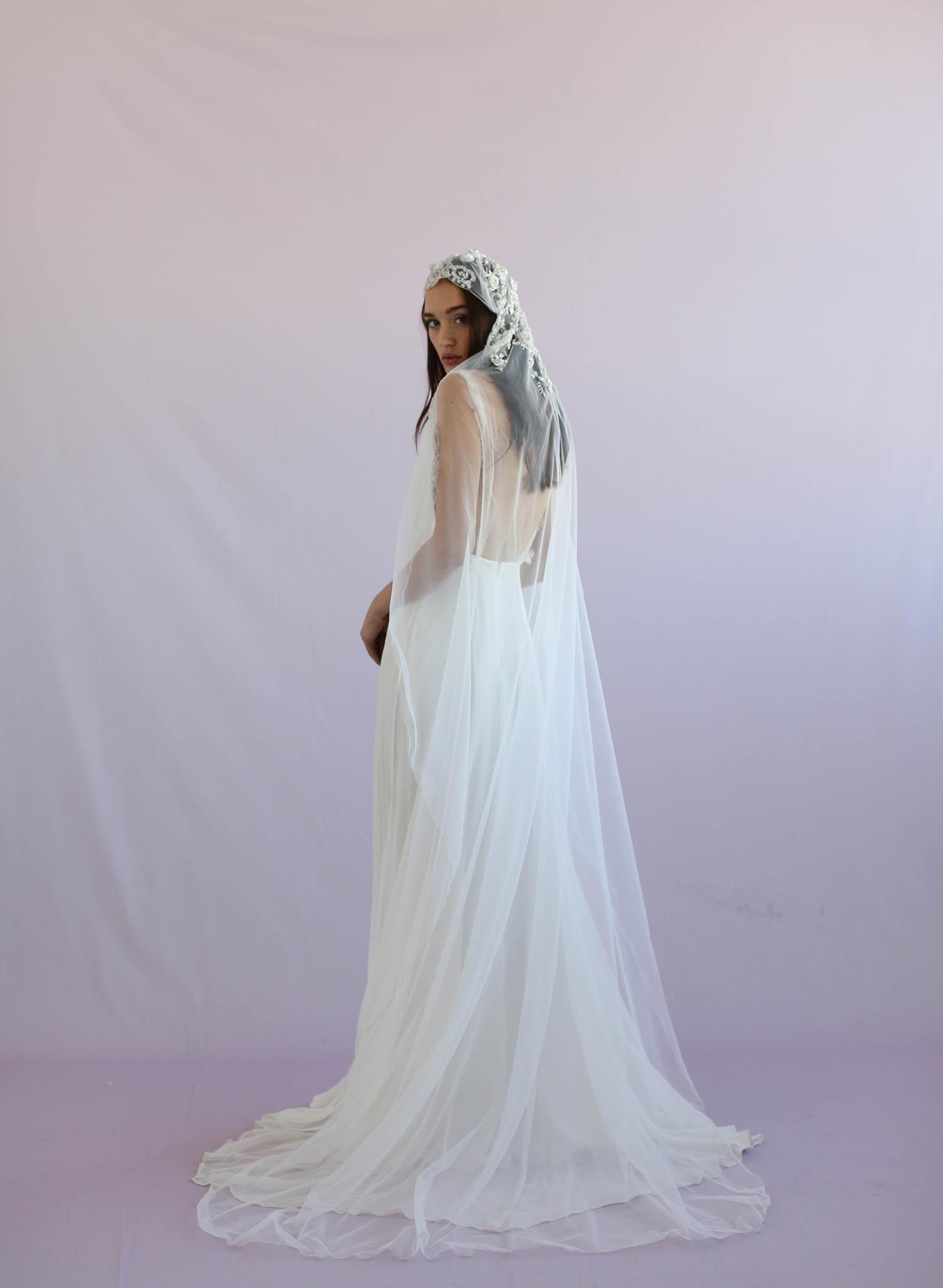 Juliet vintage inspired veil, twigs and honey, embroidered veil, bridal veil