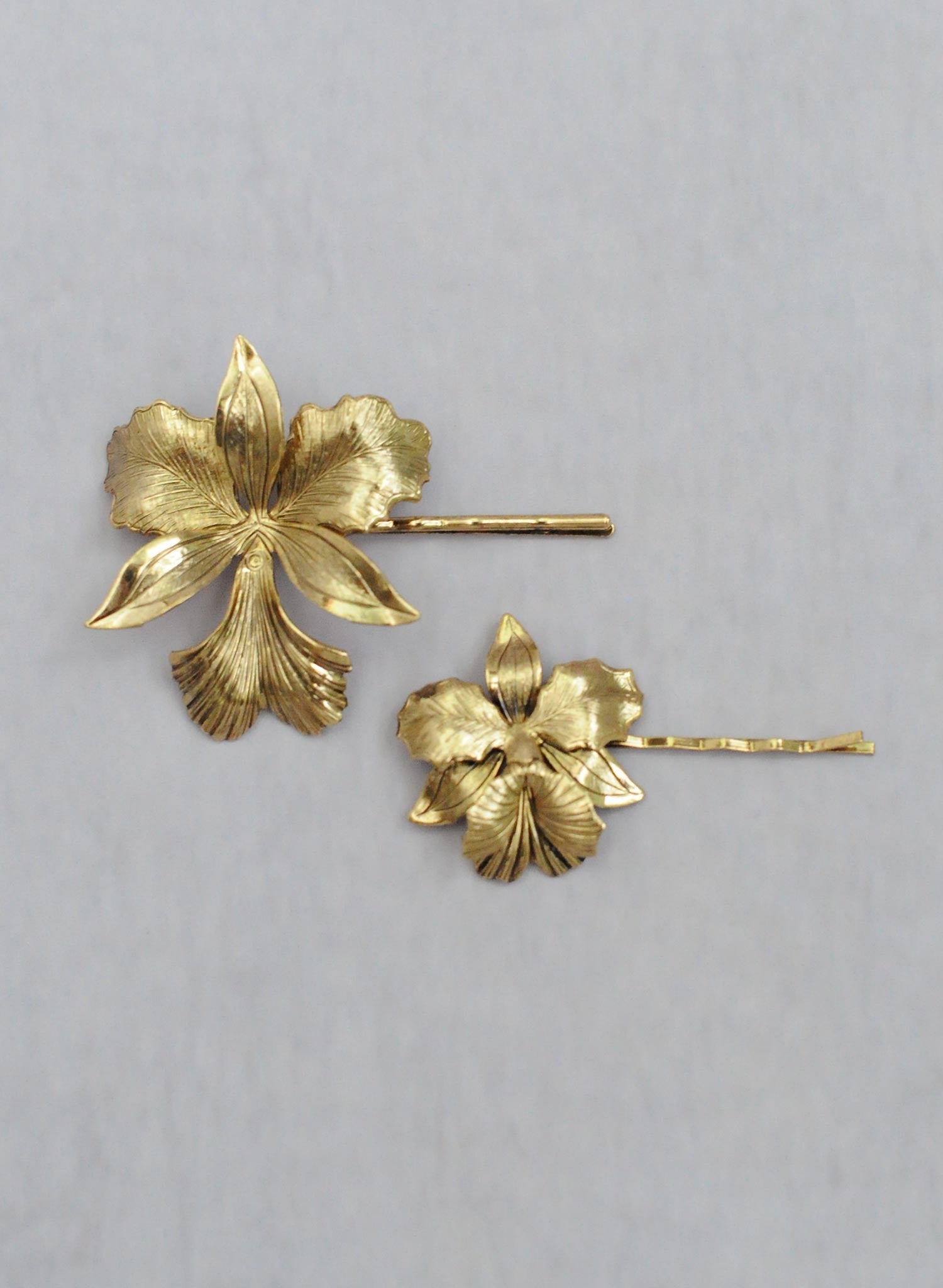 3-dimensional gold iris bobby pins, twigs and honey, hairpieces