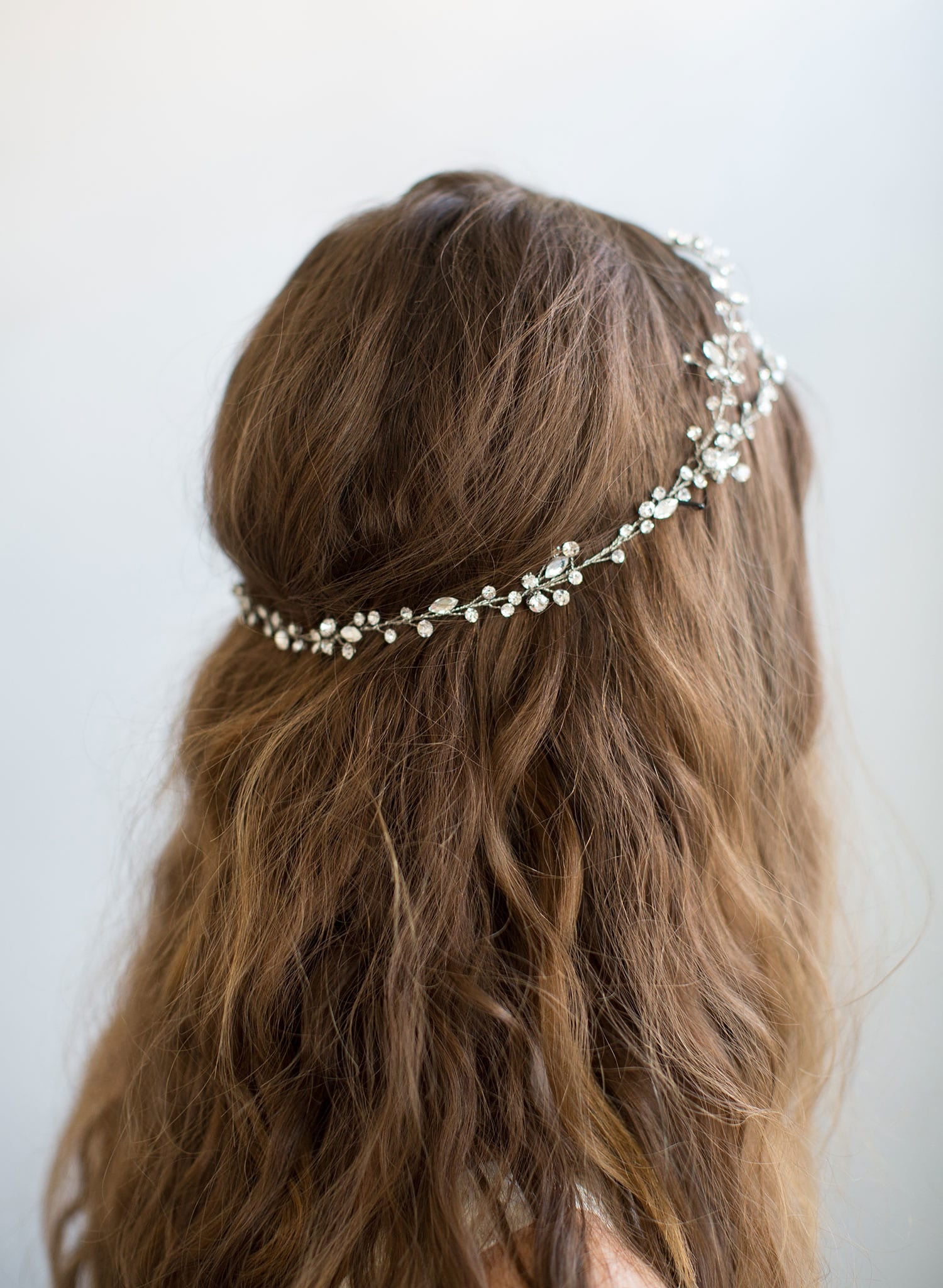 Extra long simple crystal hair vine - Style #735