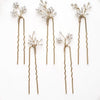 Dainty rhinestone blossom hair pin set of 5 - Style #904