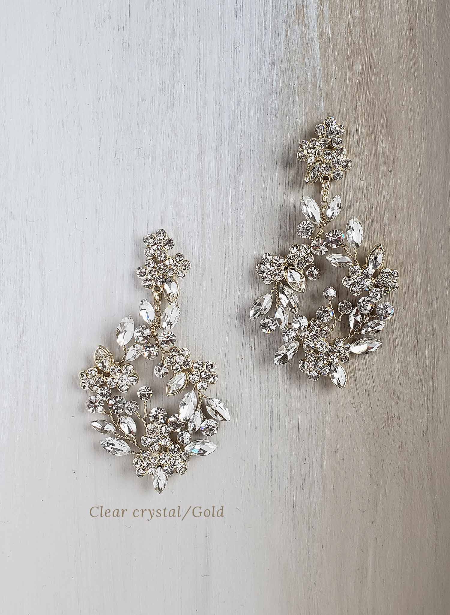 Opal crystal teardrop earrings - Style #825