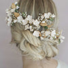 bridal clay flower, floral headpiece, twigs and honey