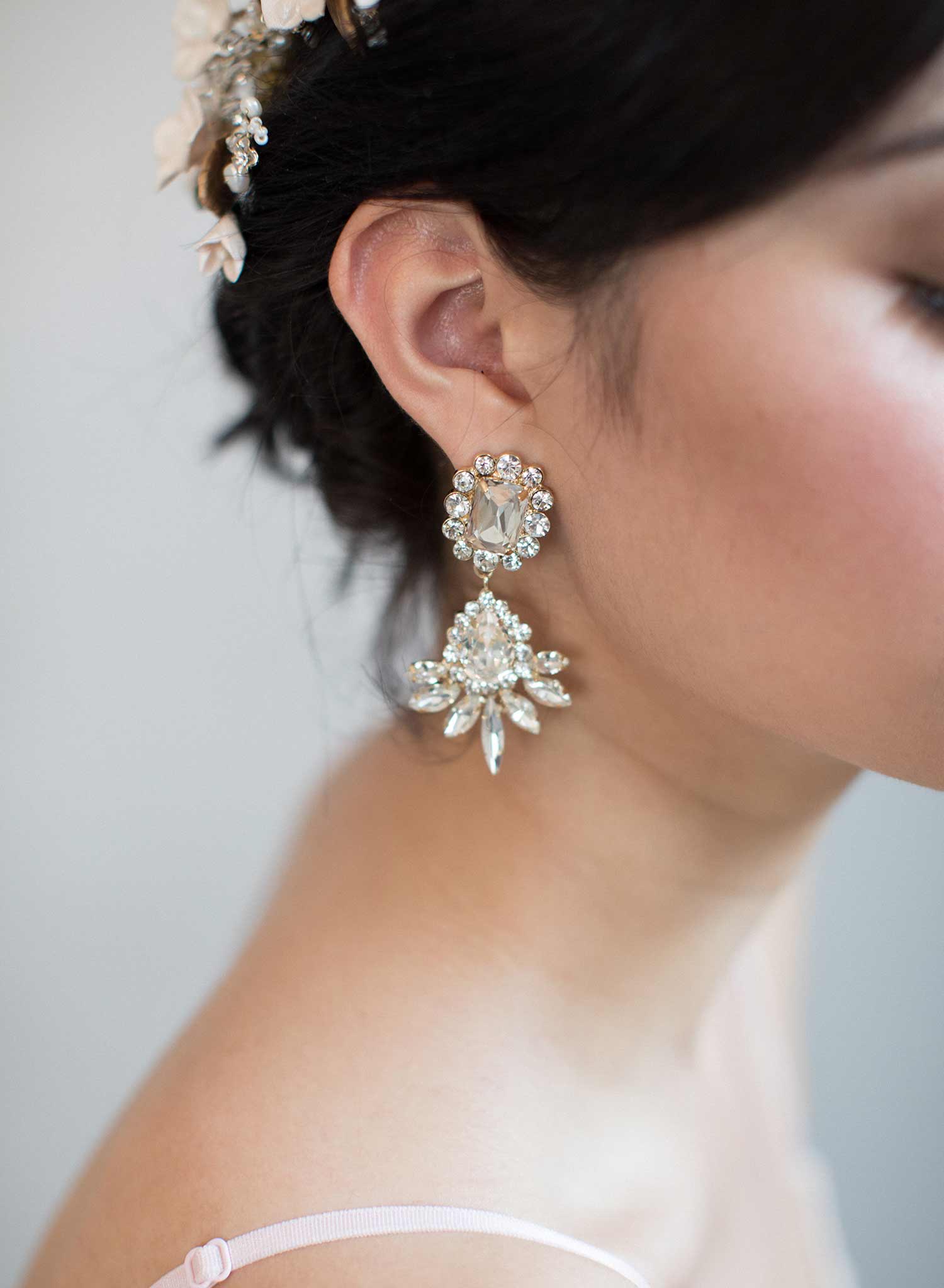 opal crystal burst drop bridal earrings by twigs and honey