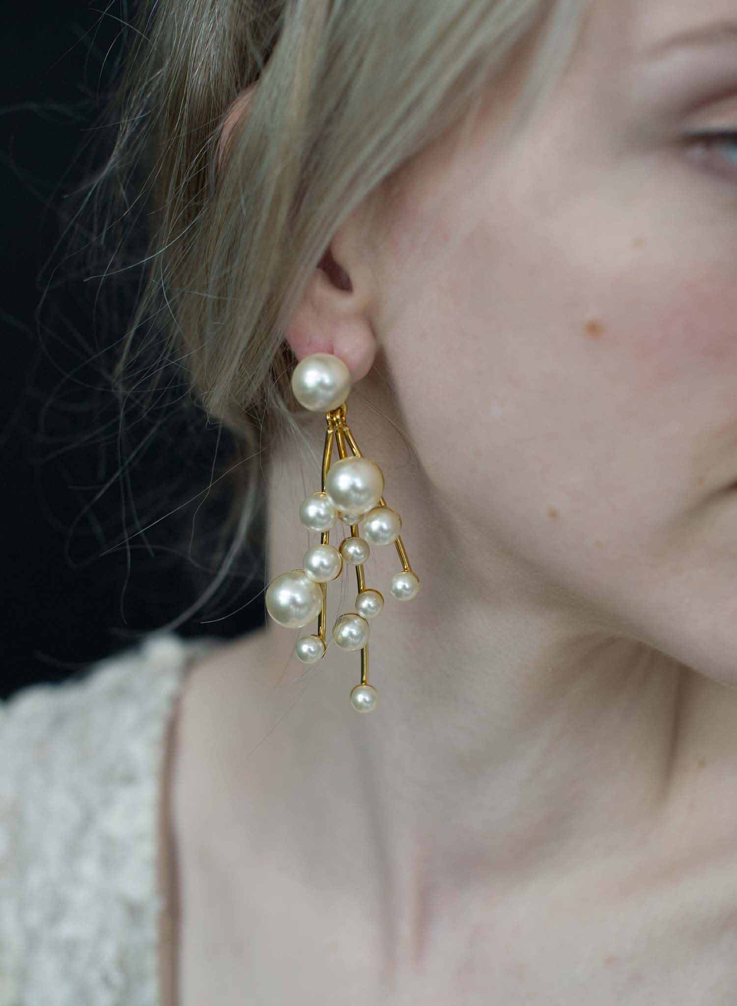 Pearl Waterfall earrings - Style #9018