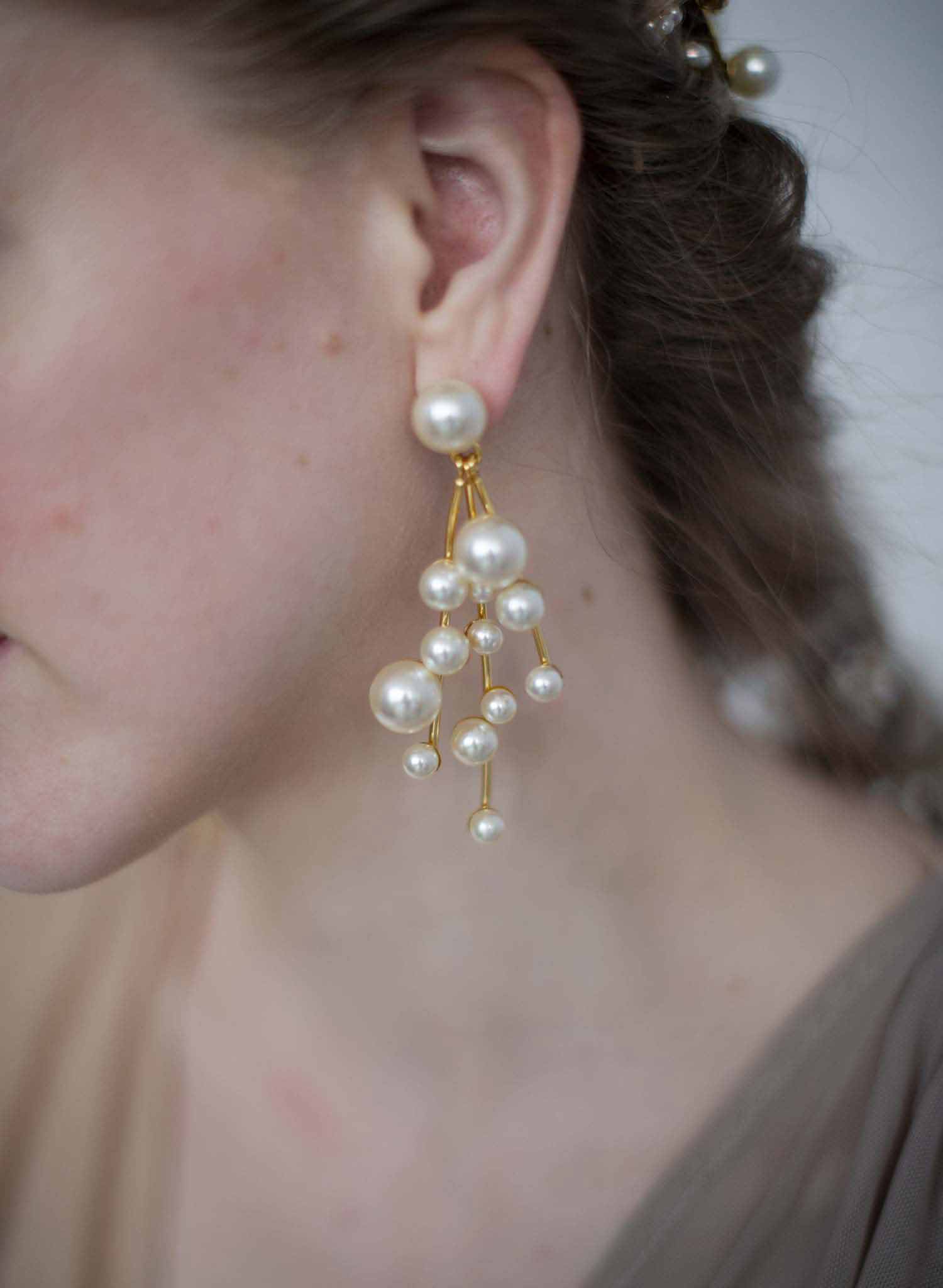 Pearl Waterfall earrings - Style #9018