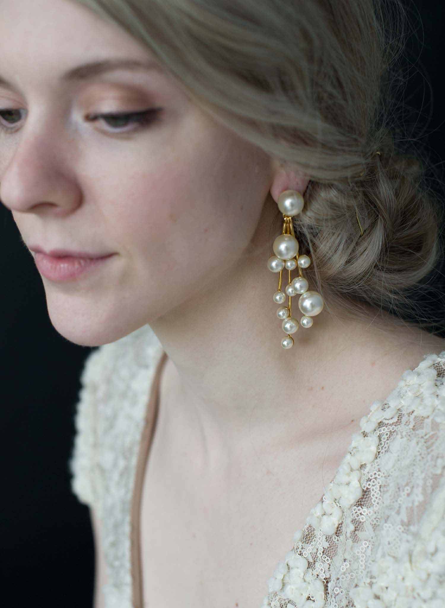 Pearl Waterfall earrings - Style #9018