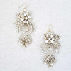 Regal gold flower and leaf chandelier earrings- Style #910