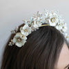 tiara, bridal tiara, floral tiara, bridal crown, crown, floral crown, twigs and honey, bridal headpiece