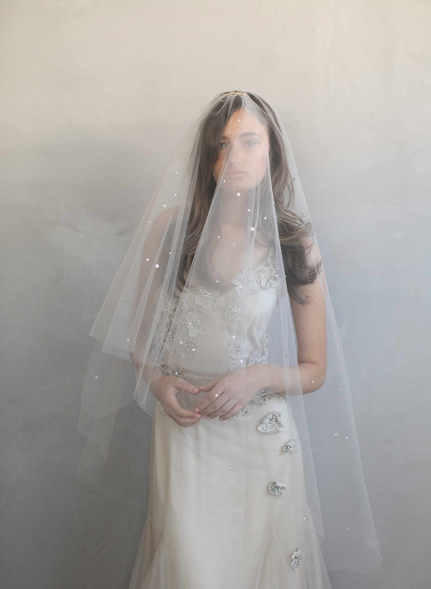 crystal veil, rhinestone veil, fingertip veil, bridal veil, wedding veil, wedding accessory, twigs and honey