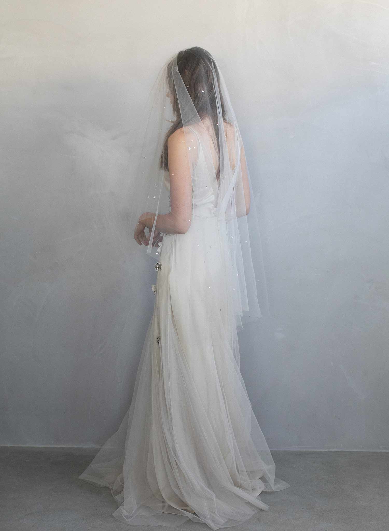 crystal veil, rhinestone veil, fingertip veil, bridal veil, wedding veil, wedding accessory, twigs and honey