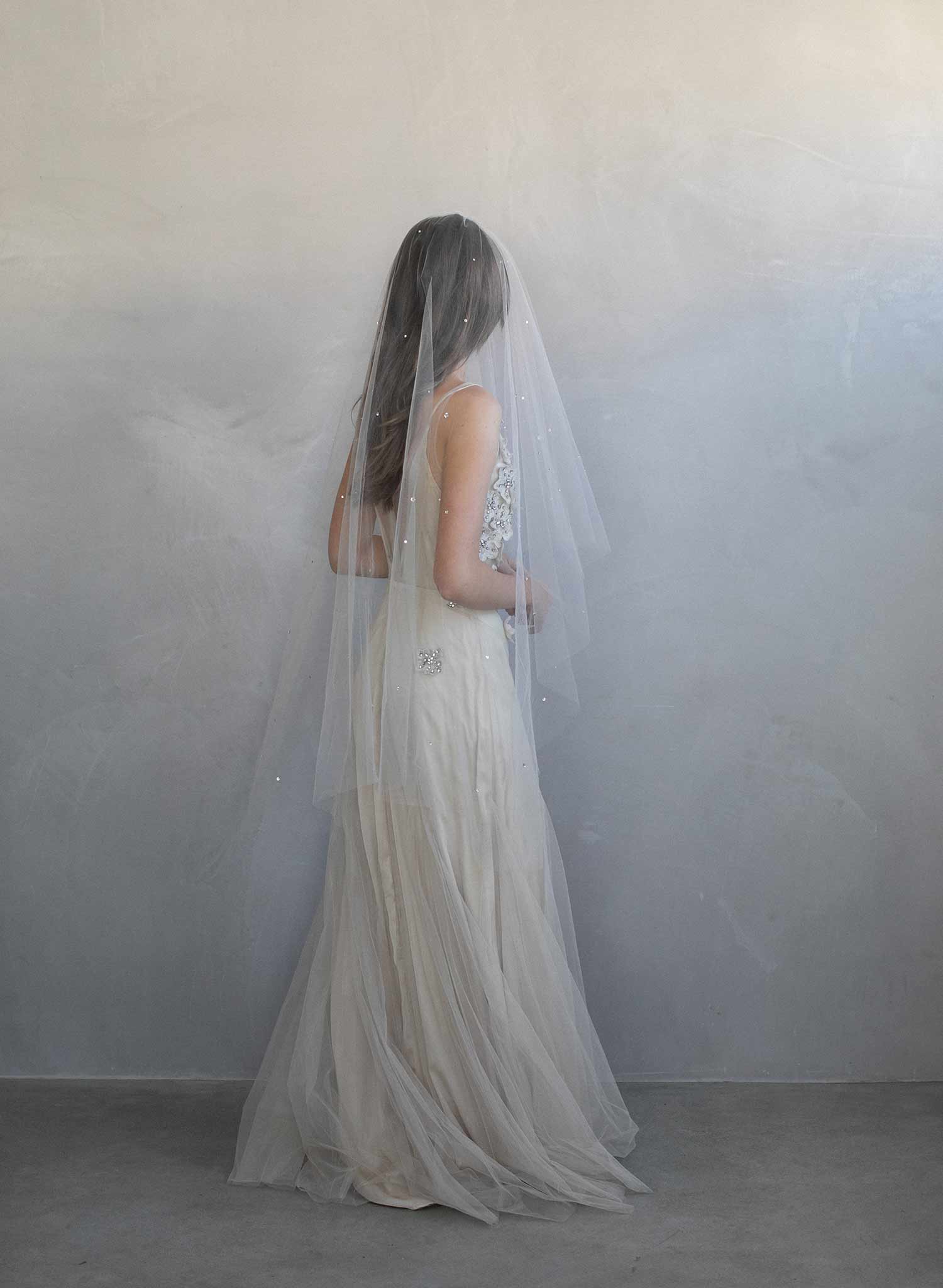 crystal veil, rhinestone veil, fingertip veil, bridal veil, wedding veil, wedding accessory, twigs and honey