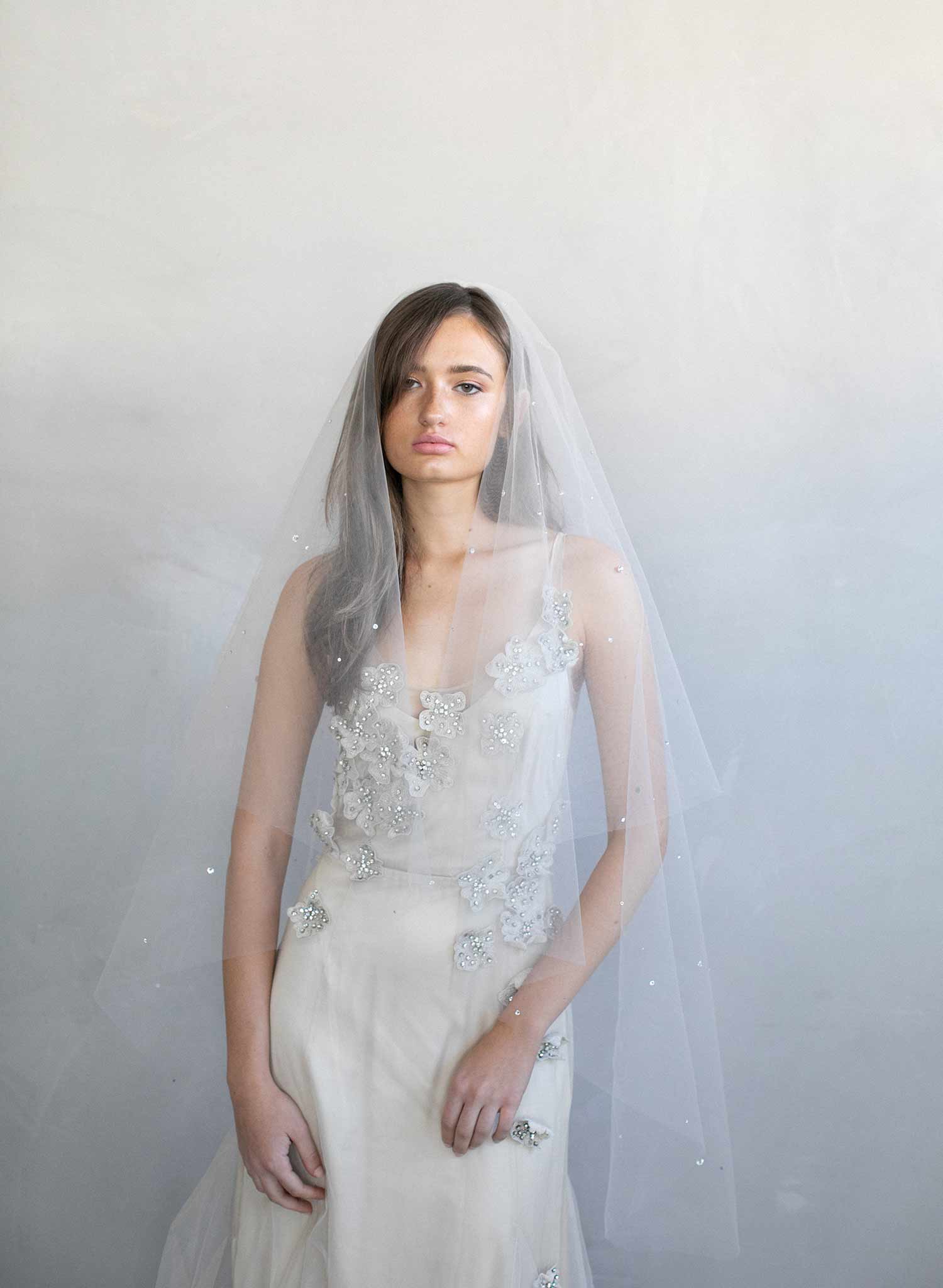 crystal veil, rhinestone veil, fingertip veil, bridal veil, wedding veil, wedding accessory, twigs and honey