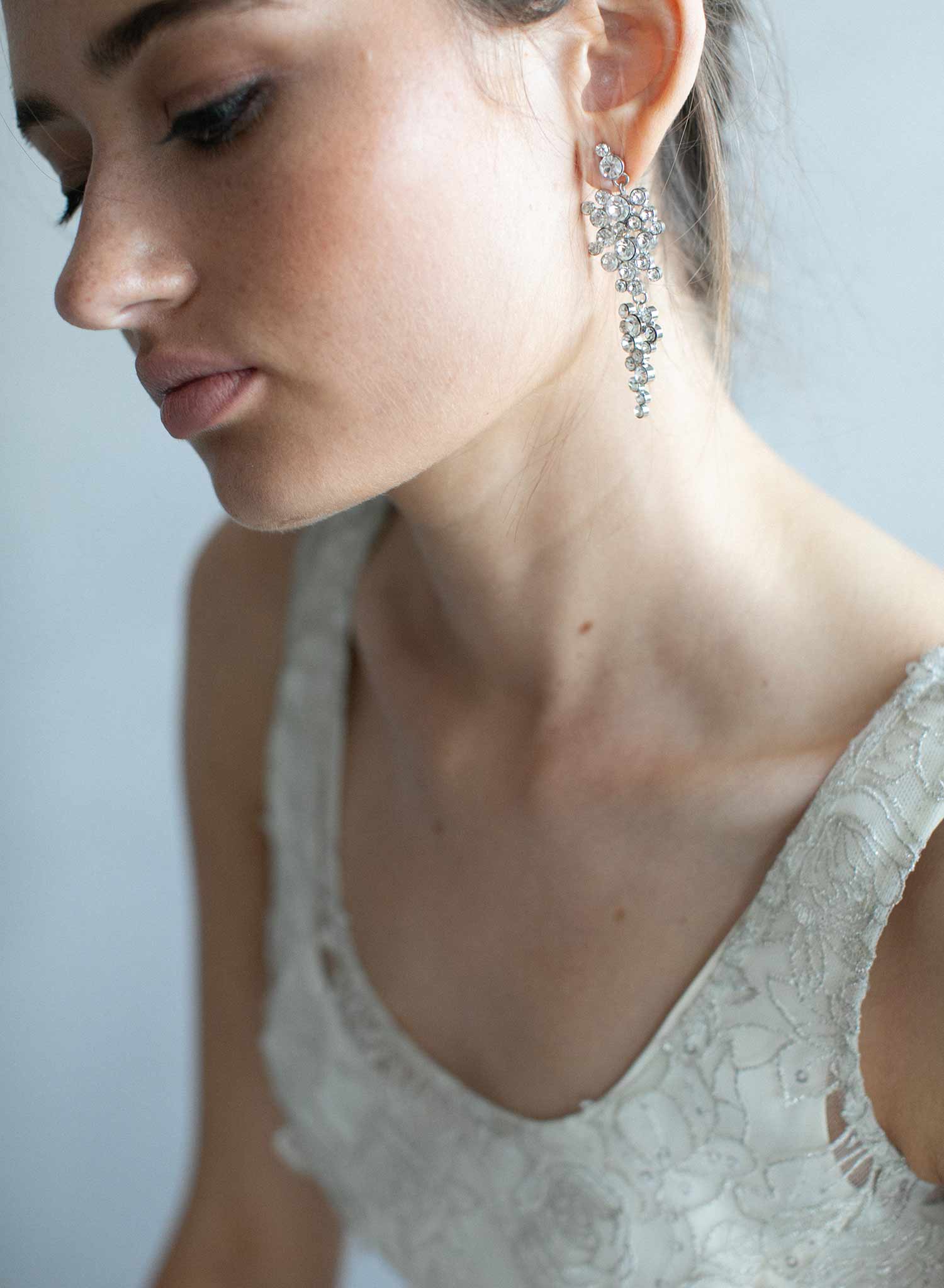 Bridal earrings, bridal jewelry, wedding accessories, crystal bridal earrings, twigs and honey