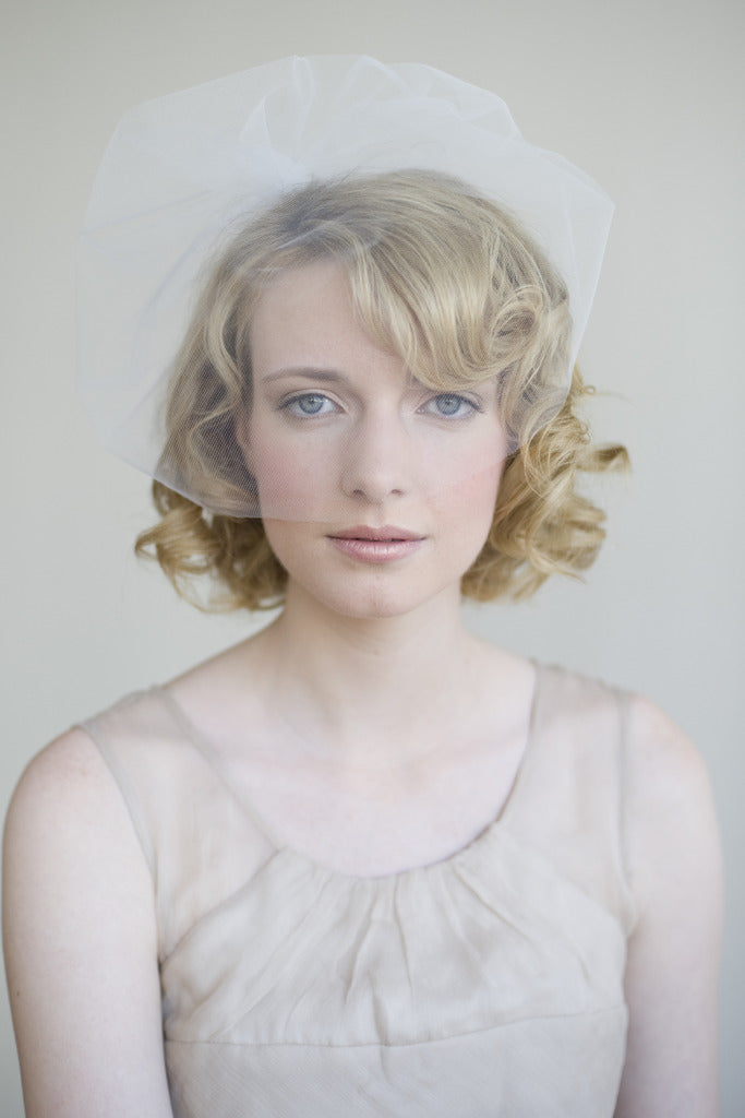Tulle sheer birdcage veil - Style # 028