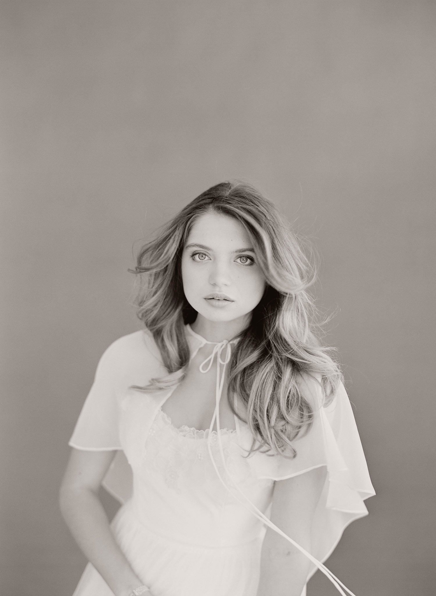 Poppy - Hi-low silk chiffon capelet - Style #TH016