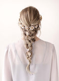 Extra long antique leaf and blossom hair vine - Style #915