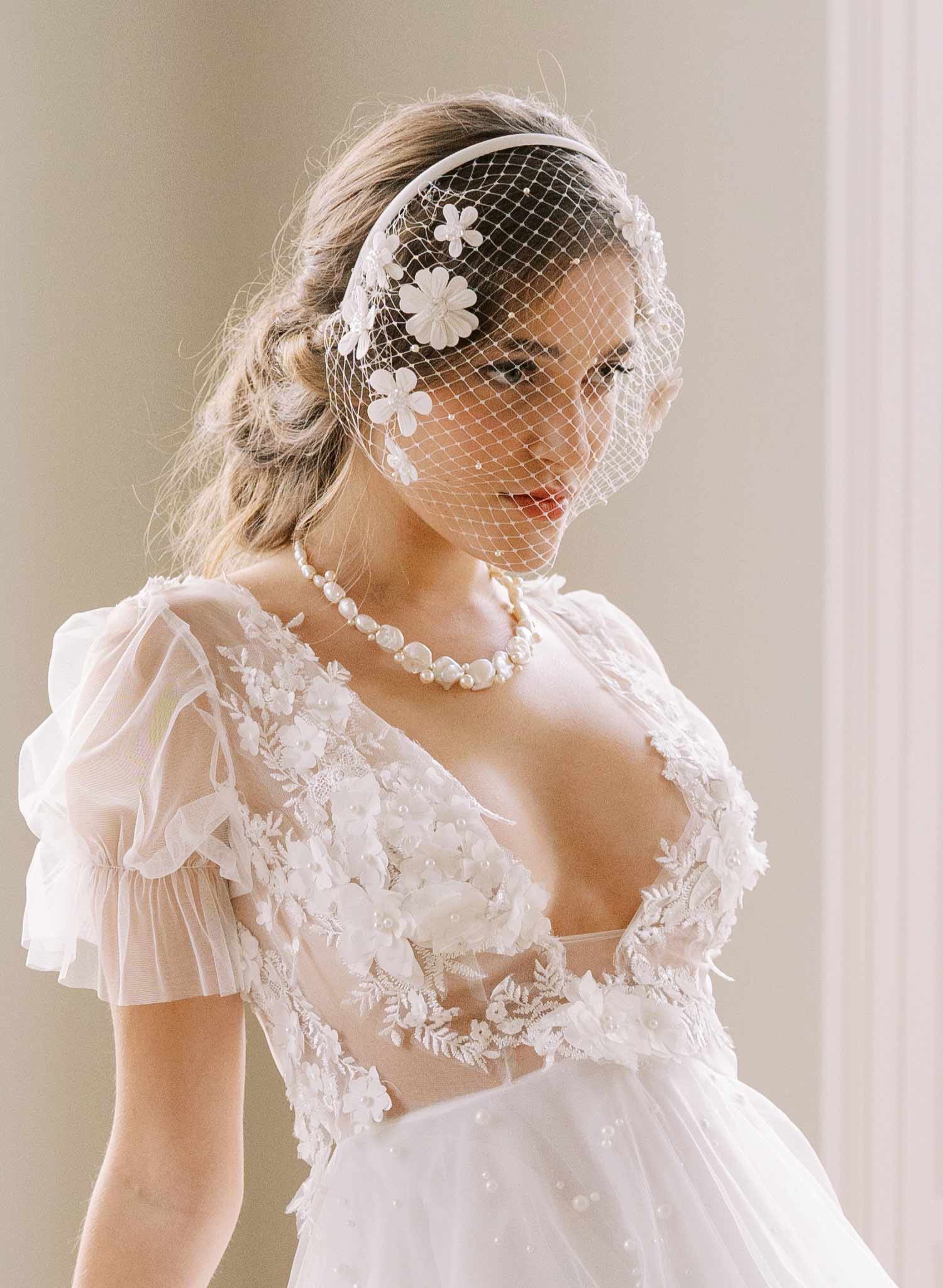 chunky white handmade pearl wedding necklace, twigs & honey