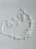 embroidered floral crystal white choker wedding necklace, twigs and honey