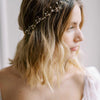 delicate gold or silver crystal wired wedding headband hair vine, twigs & honey