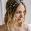 delicate gold or silver crystal wired wedding headband hair vine, twigs & honey