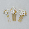 handmade clay lilac pin set of three bridal hair pins, twigs & honey