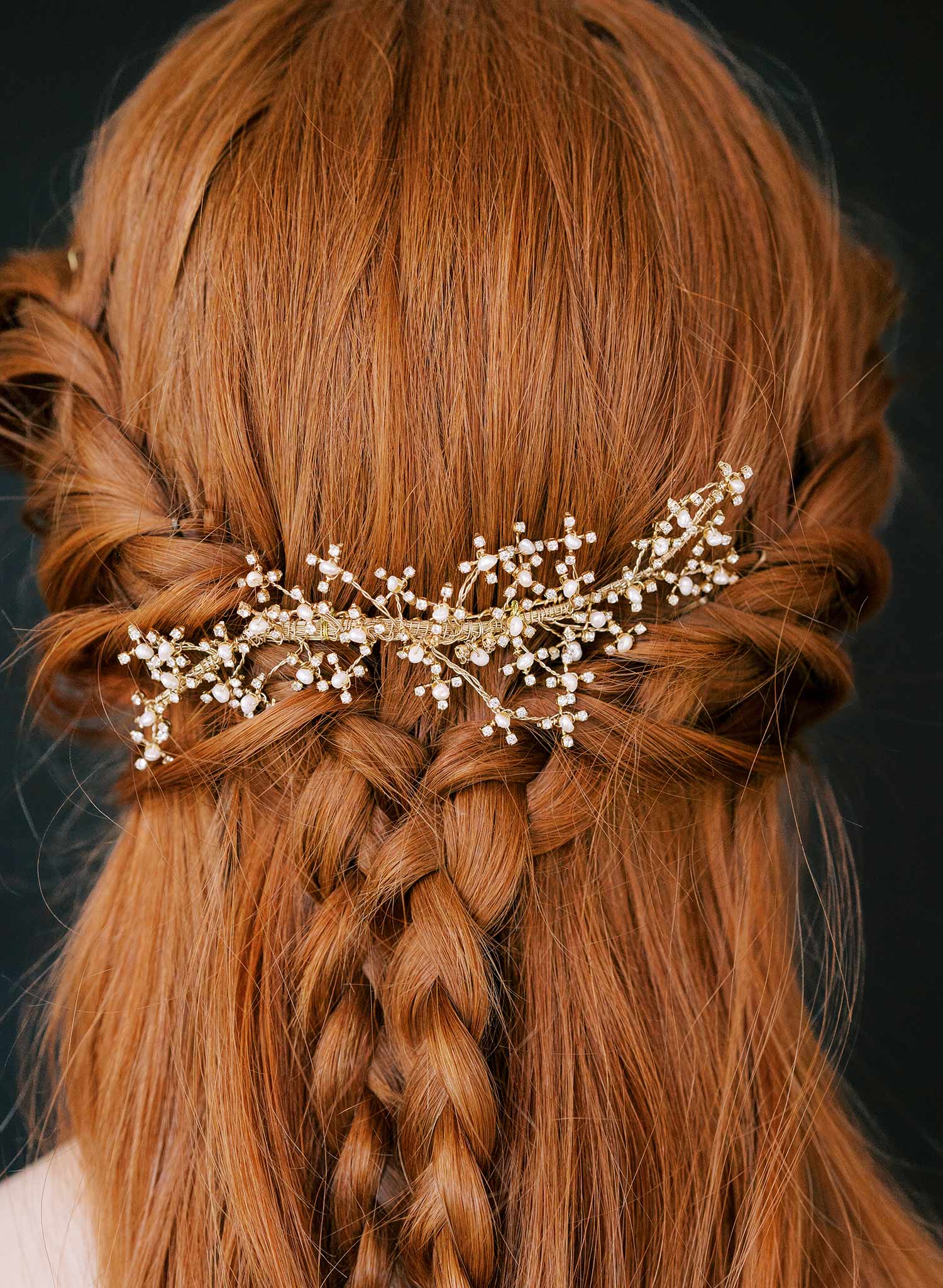 Tiny crystal and pearl burst hair comb - Style #2418