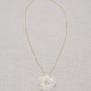 simple handmade white clay orchid flower pendand gold necklace, twigs and honey