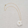 simple handmade white clay orchid flower pendand gold necklace, twigs and honey