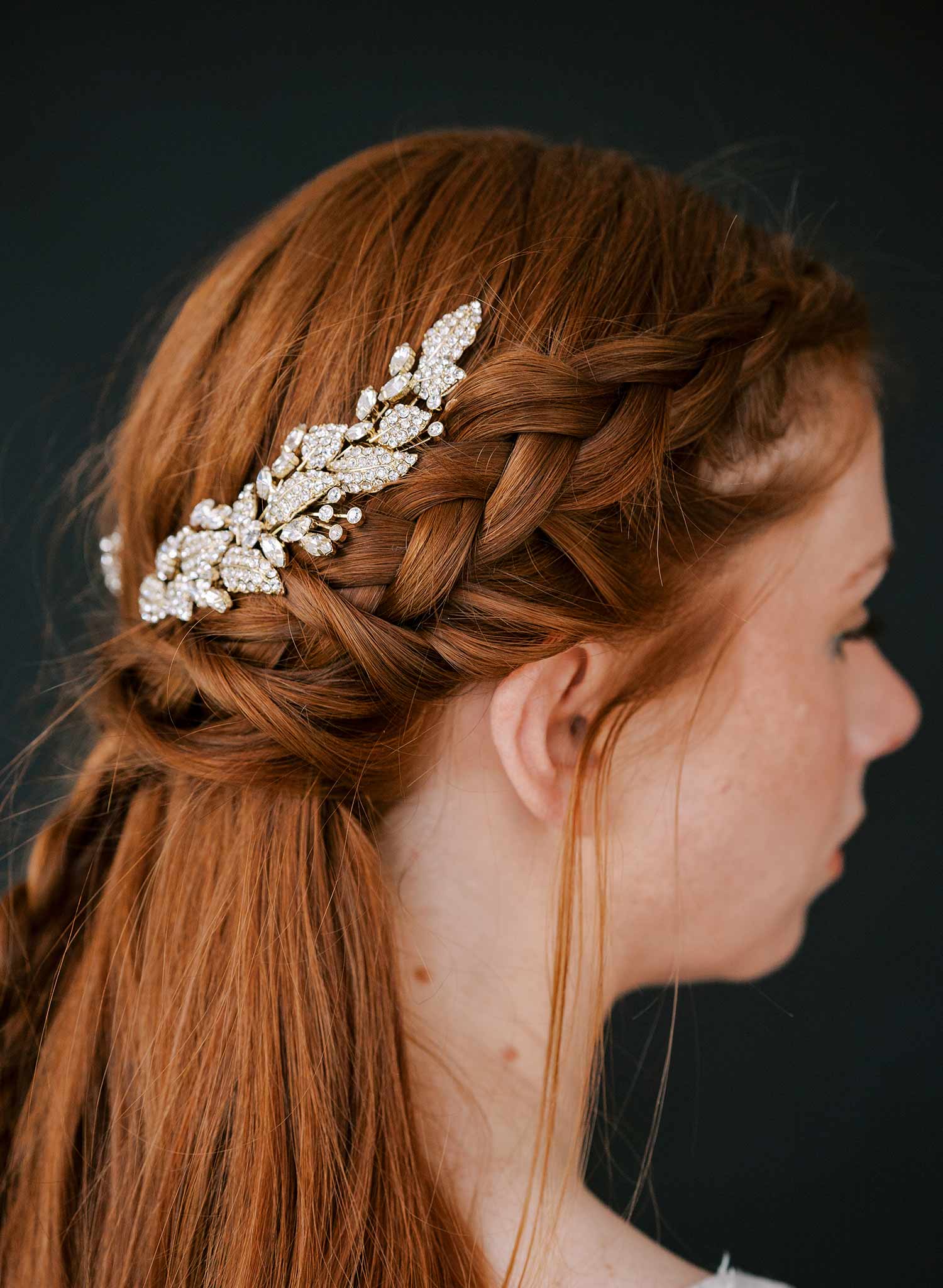 curved crystal pair gold or silver hair clips, twigs and honey