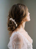 curved arch pearl gold or silver bridal hair comb, twigs & honey