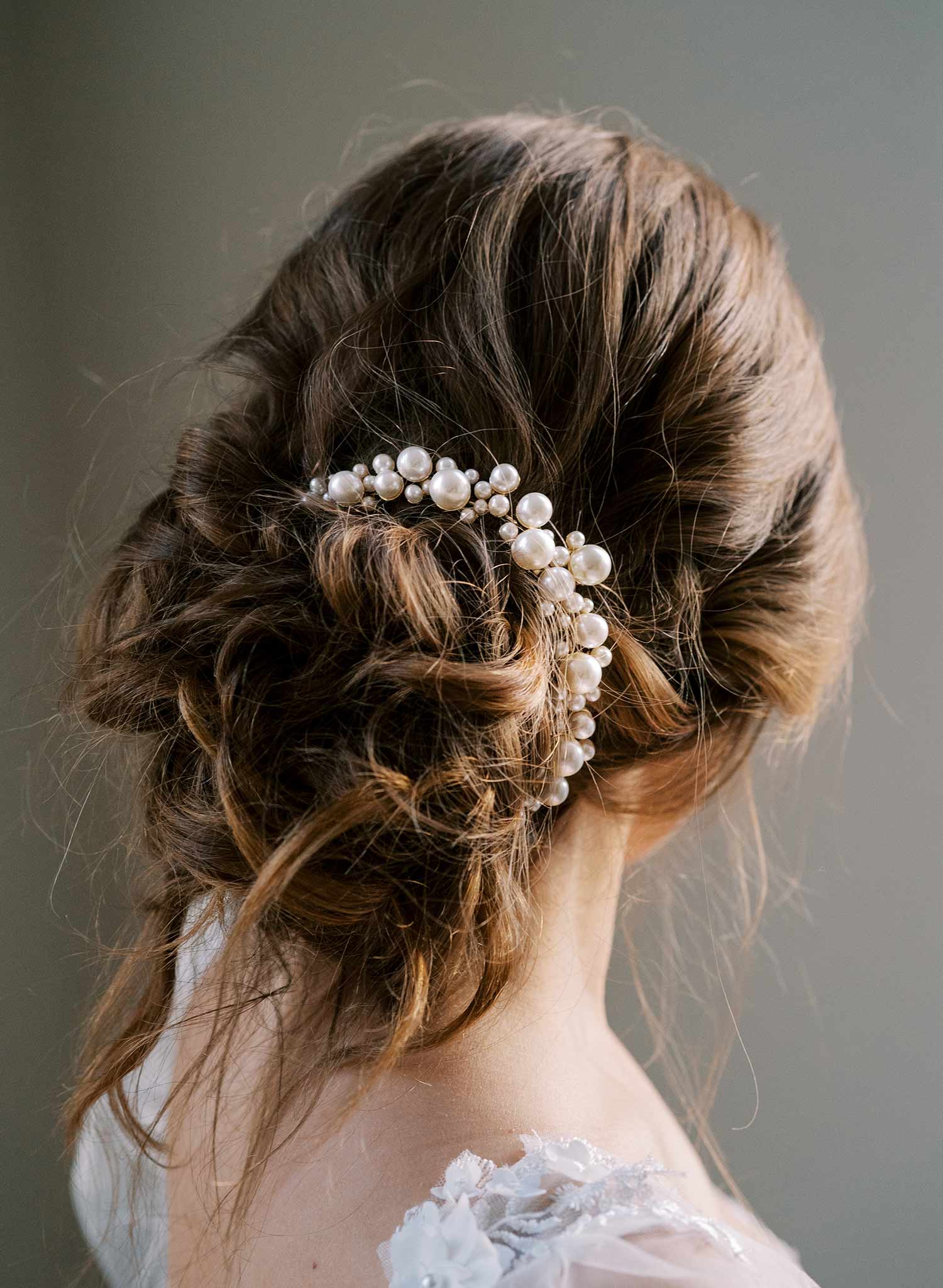 curved arch pearl gold or silver bridal hair comb, twigs & honey