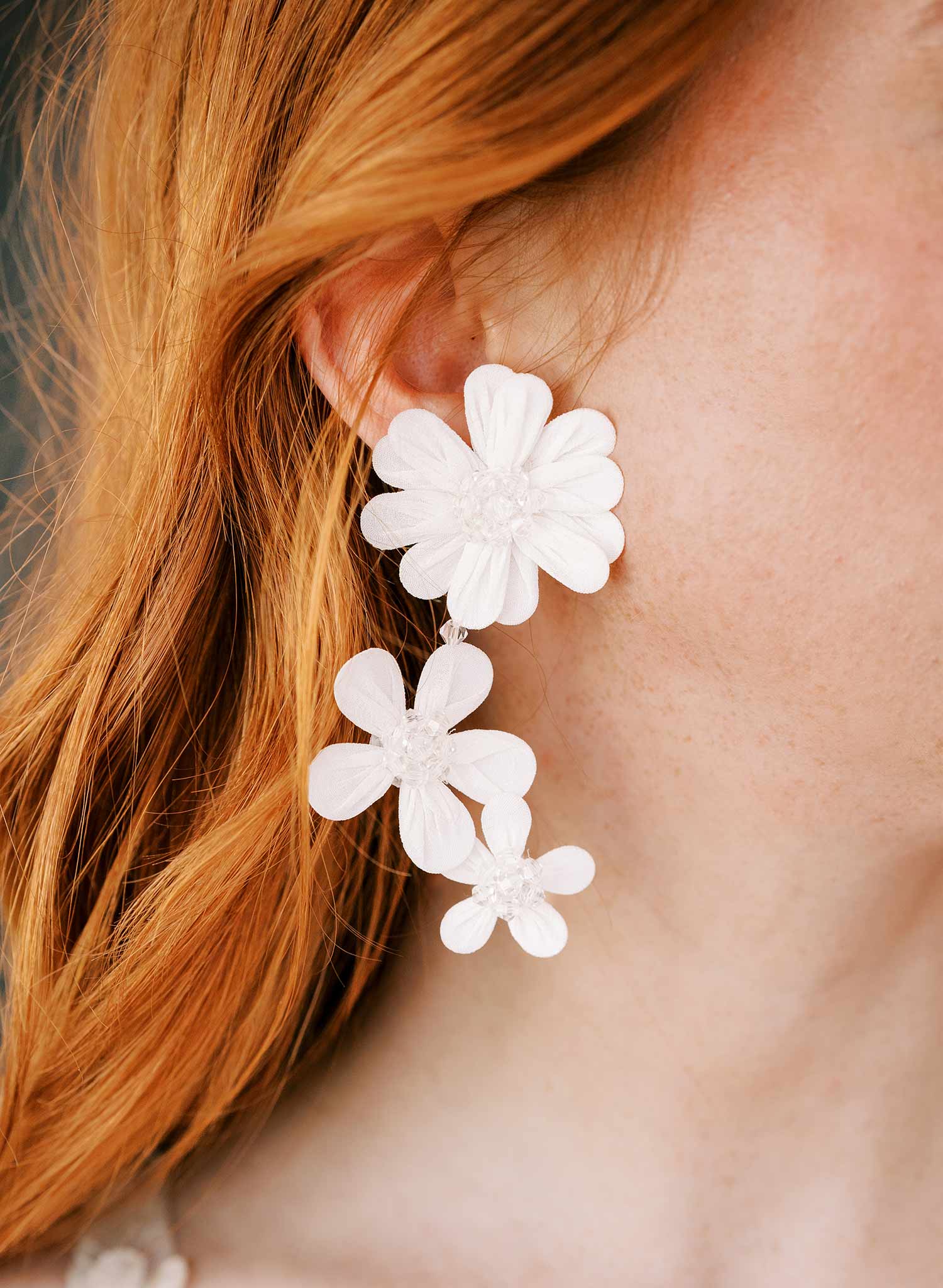 Embroidered primrose blossom earrings - Style #2424