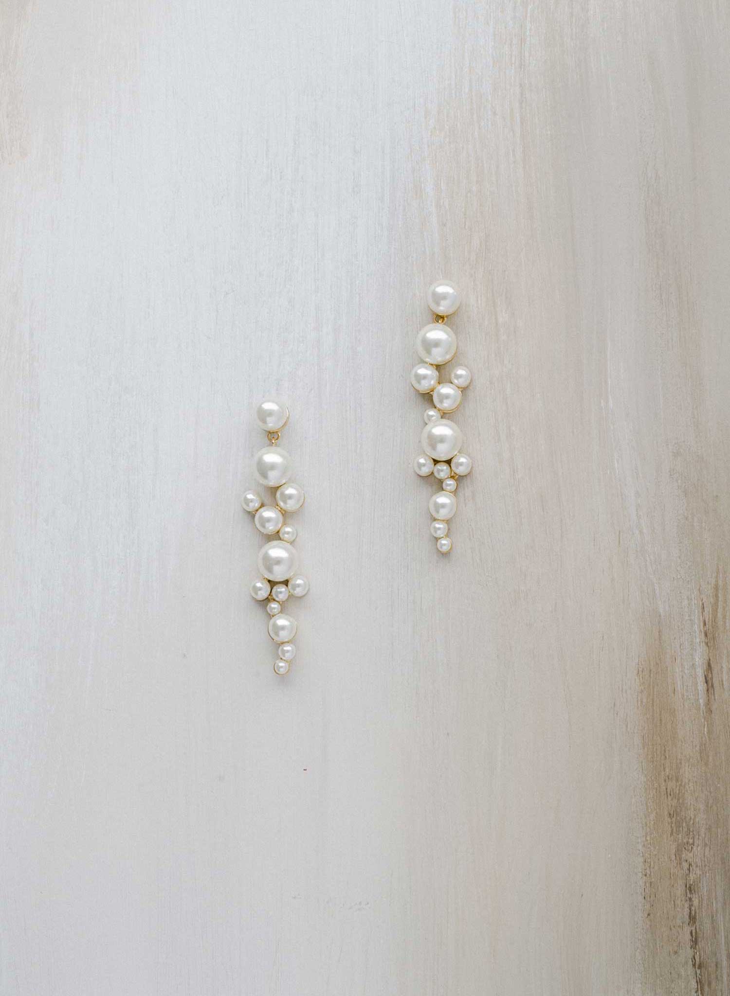 Pearl droplets bridal earrings - Style #2427