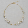 short gold or silver pearl bridal necklace, twigs and honey