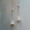 Hand sculpted iris dangling earrings - Style #2431