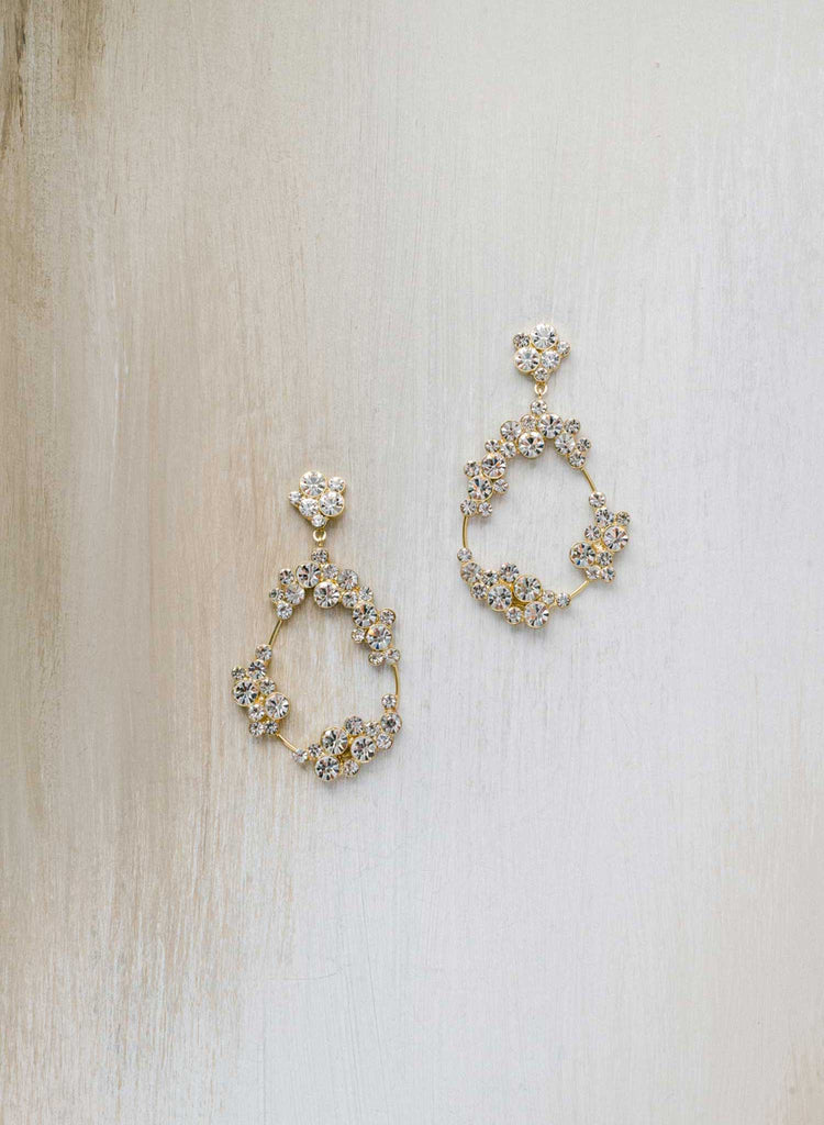 Champagne bubbles teardrop loop earrings - Style #2436