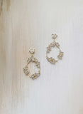 large sparkly crystal loop hoop gold and silver dangle bridal earrings, twigs &honey