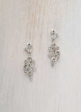 sparkly crystal gold and silver dangle bridal earrings, twigs & honey