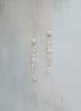 pearl spiral twisted handmade wedding earrings, twigs and honey