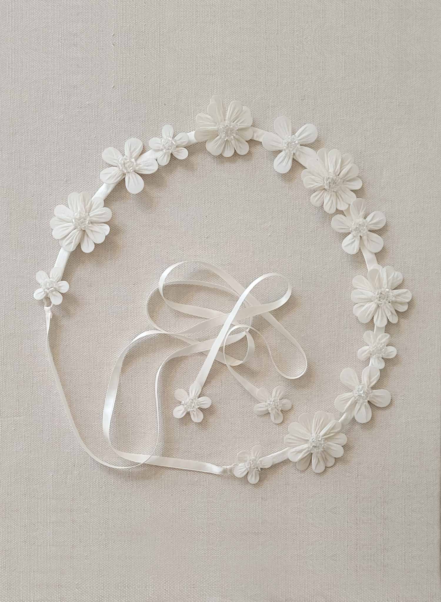 floral embroidered white crystal sash wedding belt, twigs & honey