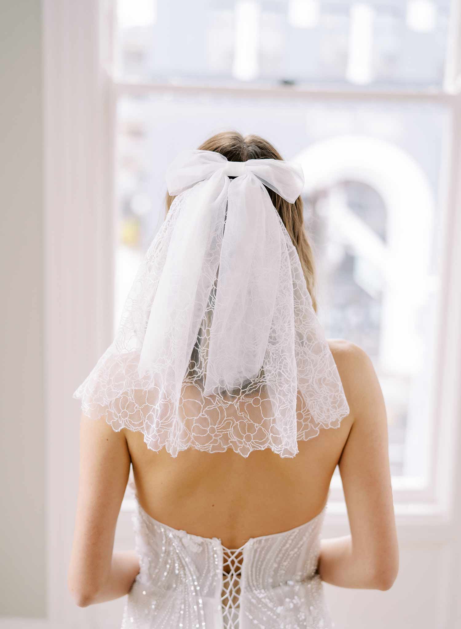 Soft bridal tulle hair bow - Style #2441
