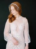 short pearl headband birdcage bridal veil, twigs & honey