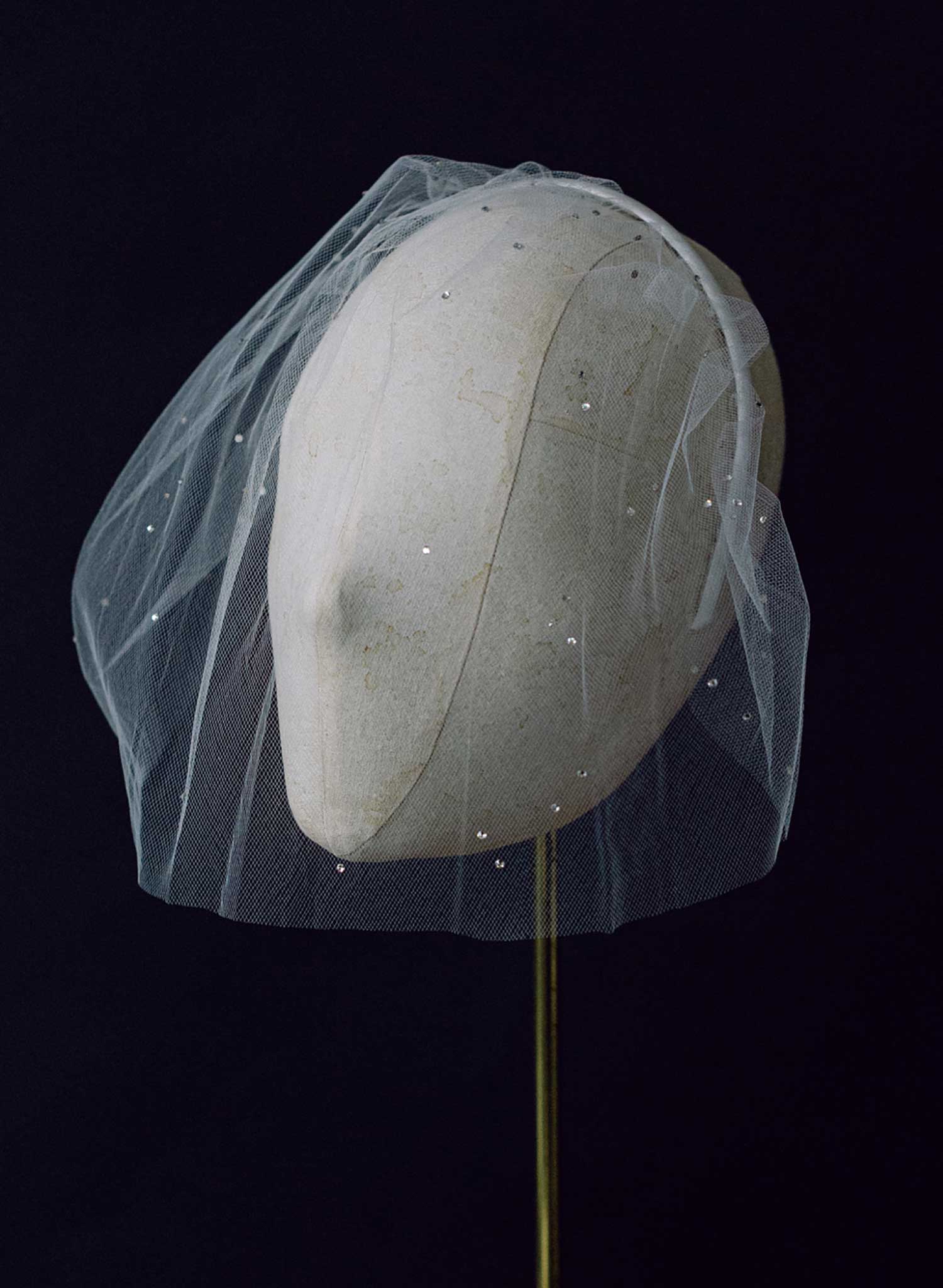 Crystal or pearl sprinkled tulle headband veil - Style #2445